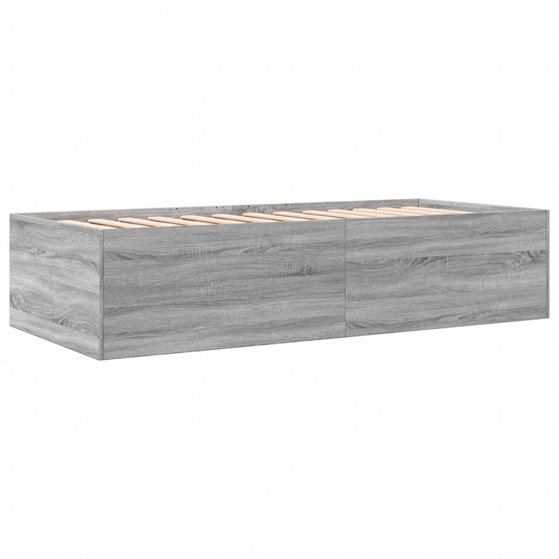 vidaXL szürke sonoma kanapéágy fiókkal matrac nélkül 100x200 cm