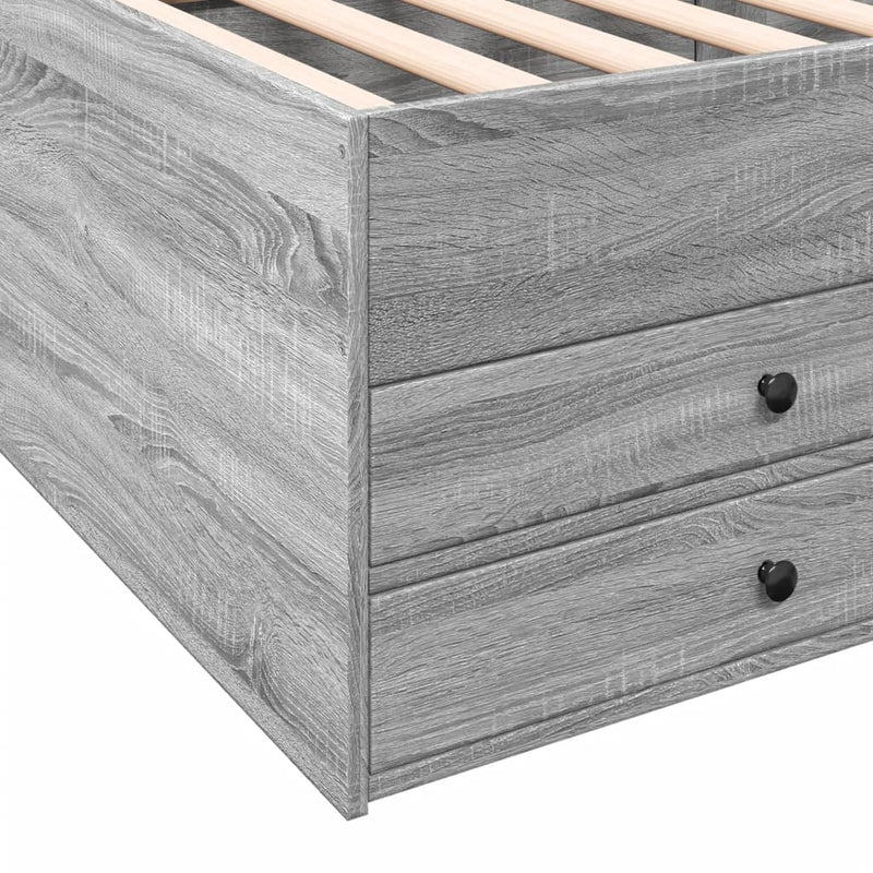 vidaXL szürke sonoma kanapéágy fiókkal matrac nélkül 100x200 cm
