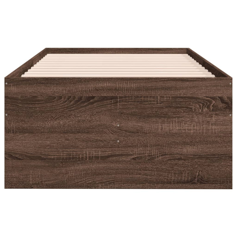 vidaXL barna tölgy kanapéágy fiókkal matrac nélkül 100x200 cm