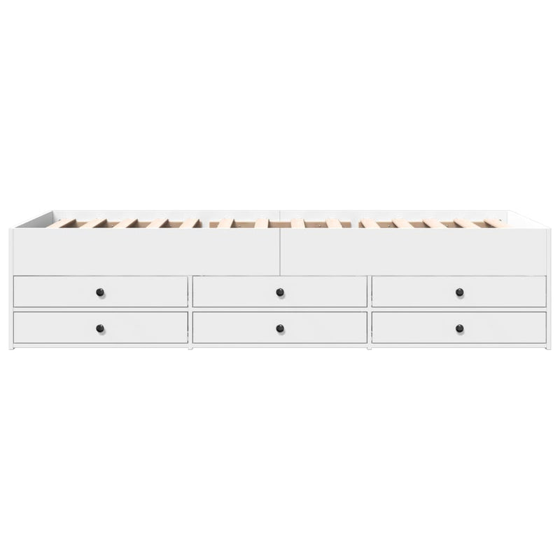 vidaXL fehér kanapéágy fiókkal matrac nélkül 90x200 cm