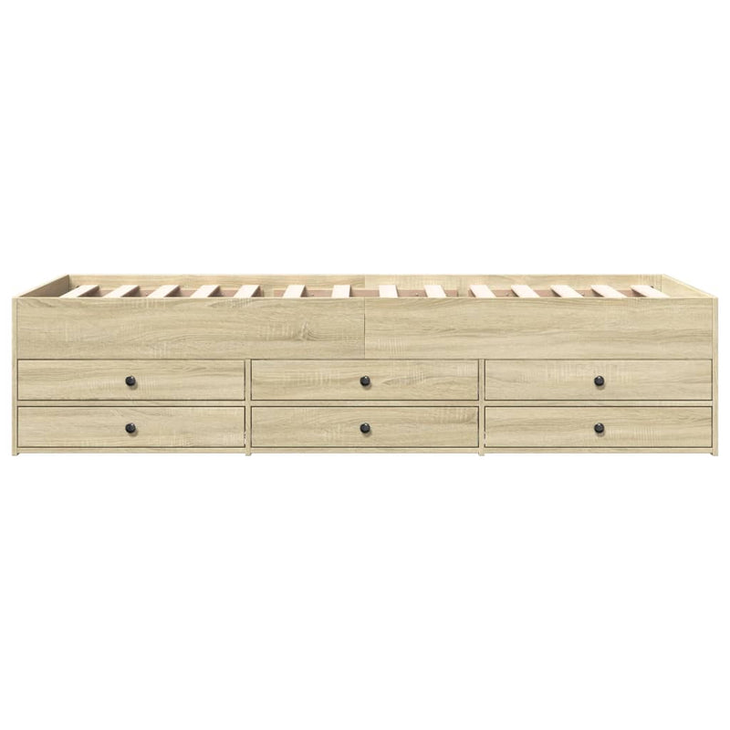 vidaXL sonoma tölgy kanapéágy fiókkal matrac nélkül 90x200 cm