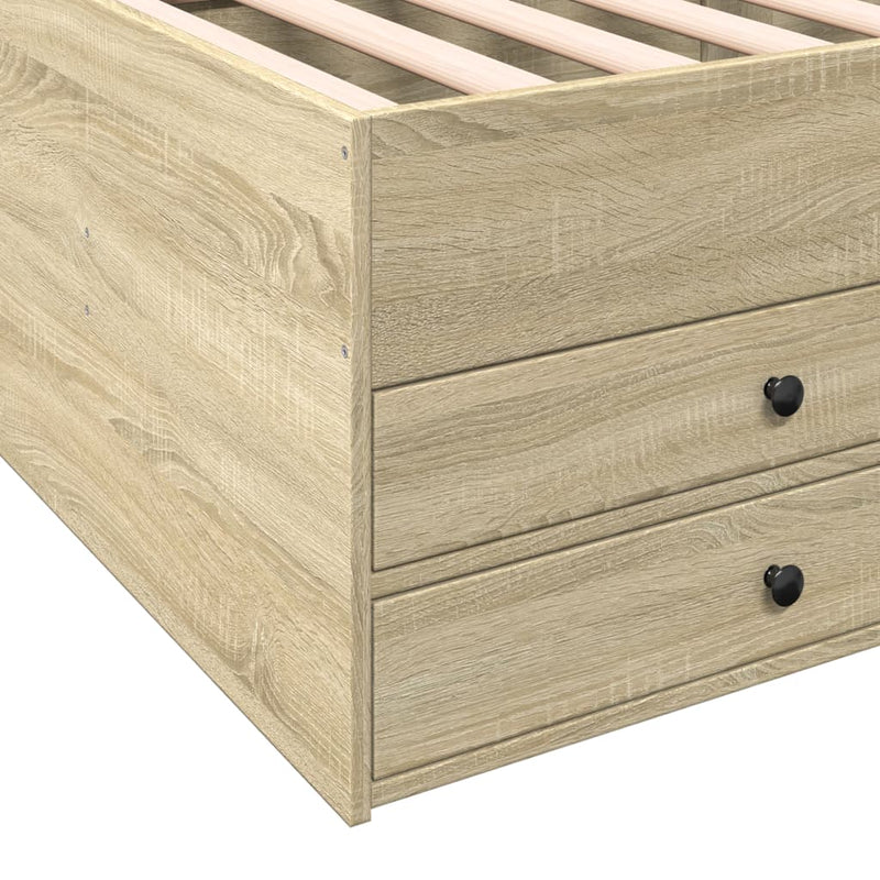 vidaXL sonoma tölgy kanapéágy fiókkal matrac nélkül 90x200 cm