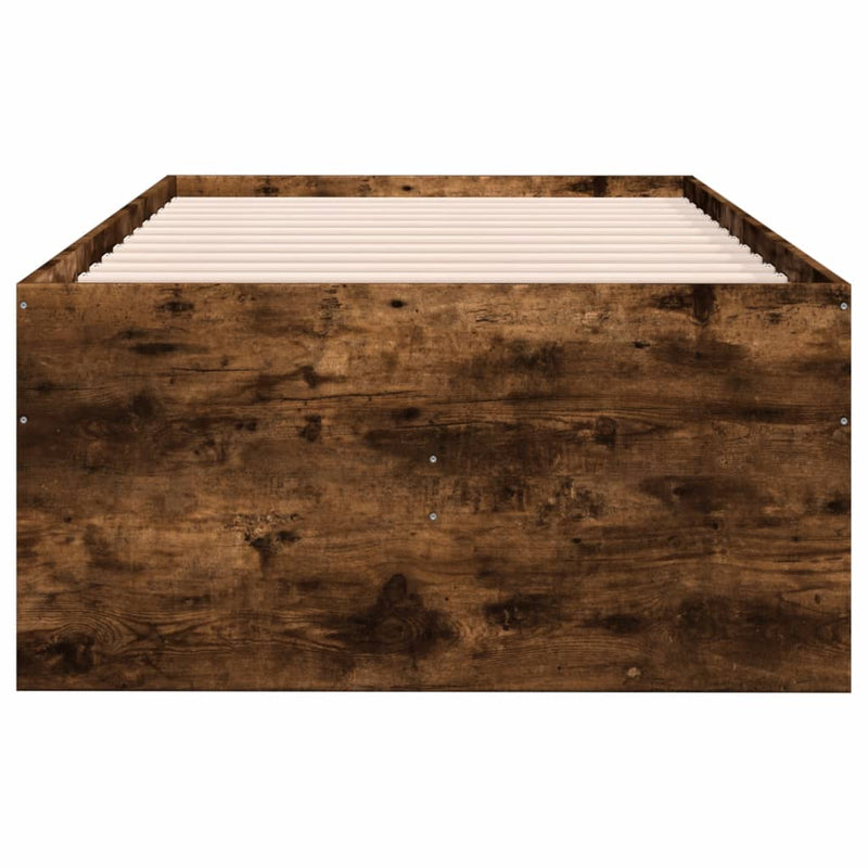 vidaXL füstös tölgy kanapéágy fiókkal matrac nélkül 90x200 cm