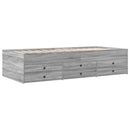 vidaXL szürke sonoma kanapéágy fiókkal matrac nélkül 90x200 cm