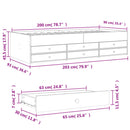 vidaXL szürke sonoma kanapéágy fiókkal matrac nélkül 90x200 cm