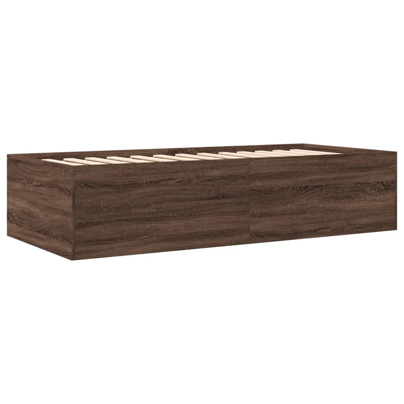 vidaXL barna tölgy kanapéágy fiókkal matrac nélkül 90x200 cm