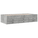 vidaXL betonszürke kanapéágy fiókkal matrac nélkül 90x190 cm