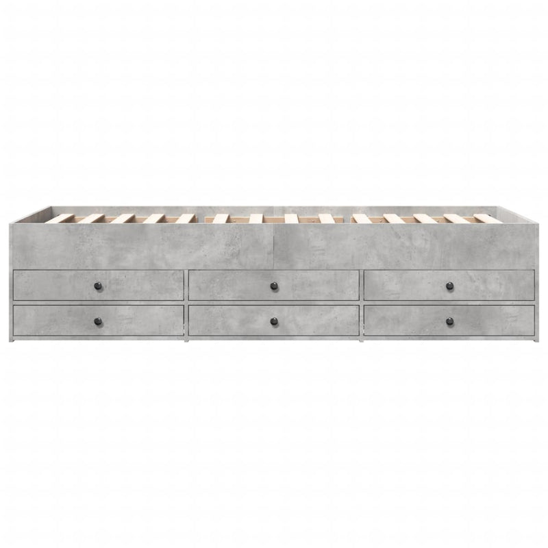 vidaXL betonszürke kanapéágy fiókkal matrac nélkül 90x190 cm