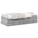 vidaXL szürke sonoma kanapéágy fiókkal matrac nélkül 90x190 cm