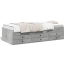 vidaXL betonszürke kanapéágy fiókkal matrac nélkül 75x190 cm