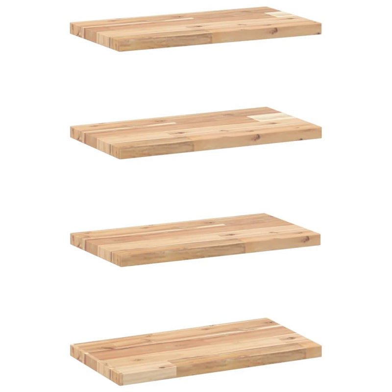 vidaXL 4 db kezeletlen tömör akácfa függőpolc 60 x 20 x 2 cm