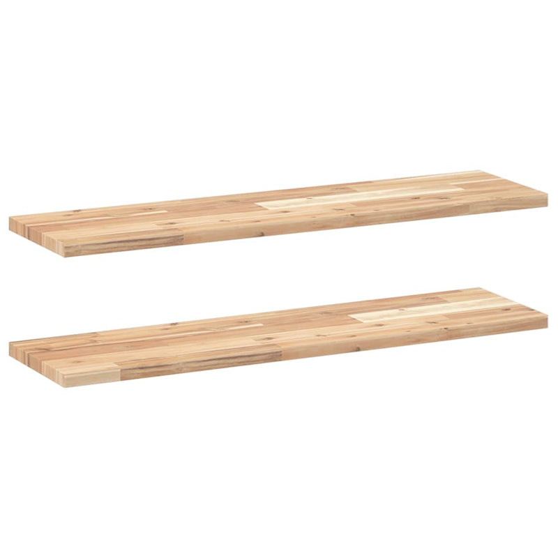 vidaXL 2 db kezeletlen tömör akácfa függőpolc 80 x 20 x 2 cm