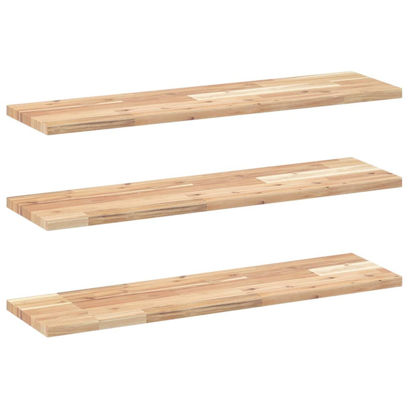 vidaXL 3 db kezeletlen tömör akácfa függőpolc 80 x 20 x 2 cm