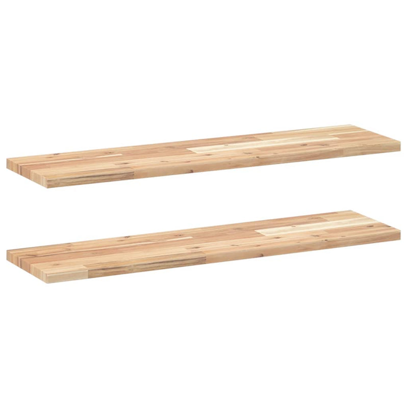 vidaXL 2 db kezeletlen tömör akácfa függőpolc 100 x 20 x 2 cm