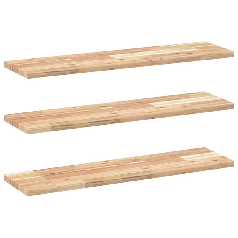 vidaXL 3 db kezeletlen tömör akácfa függőpolc 100 x 20 x 2 cm