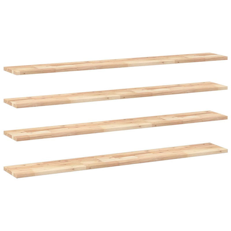 vidaXL 4 db kezeletlen tömör akácfa függőpolc 120 x 20 x 2 cm