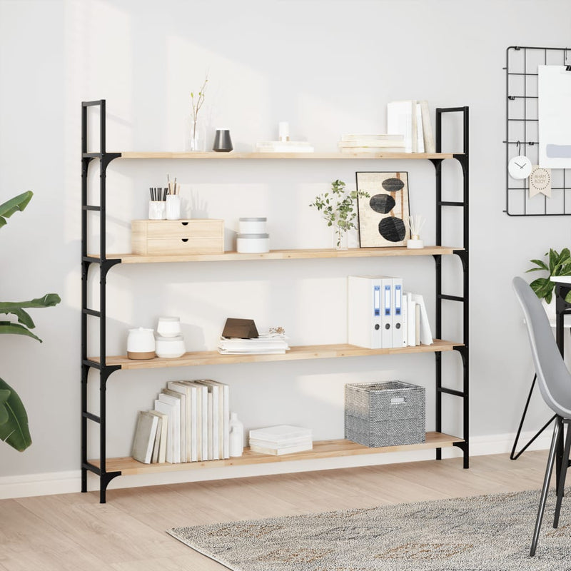 vidaXL 4 db kezeletlen tömör akácfa függőpolc 120 x 20 x 2 cm