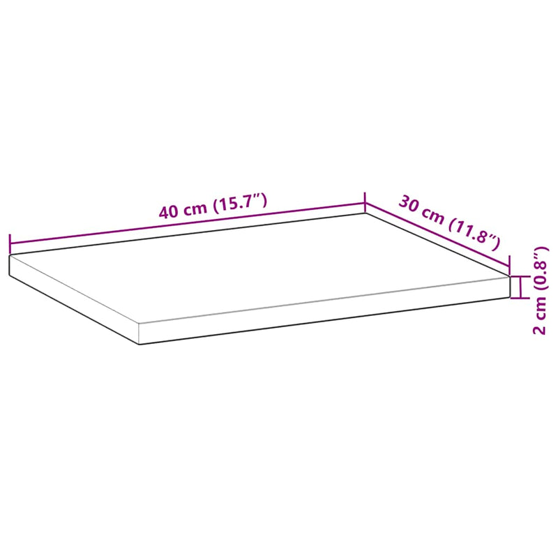 vidaXL 3 db kezeletlen tömör akácfa függőpolc 40 x 30 x 2 cm