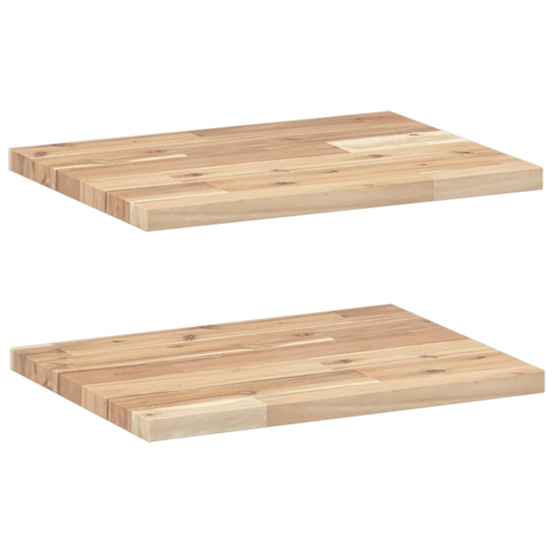 vidaXL 2 db kezeletlen tömör akácfa függőpolc 60 x 30 x 2 cm