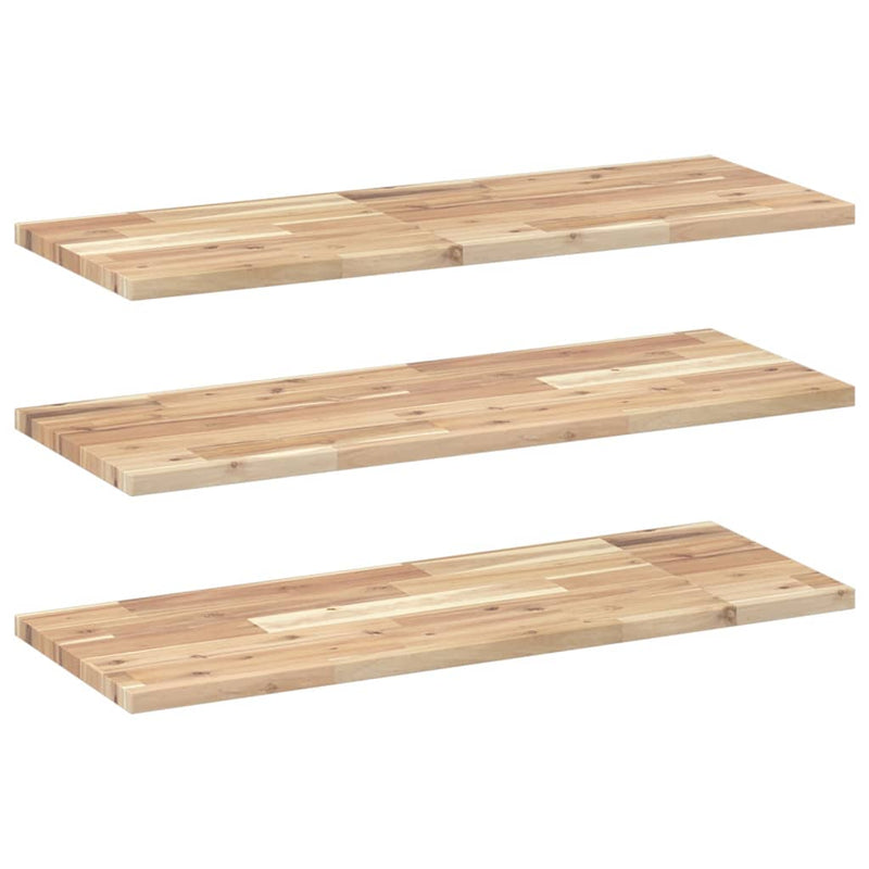 vidaXL 3 db kezeletlen tömör akácfa függőpolc 80 x 30 x 2 cm