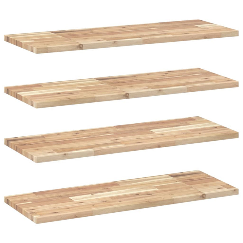 vidaXL 4 db kezeletlen tömör akácfa függőpolc 80 x 30 x 2 cm