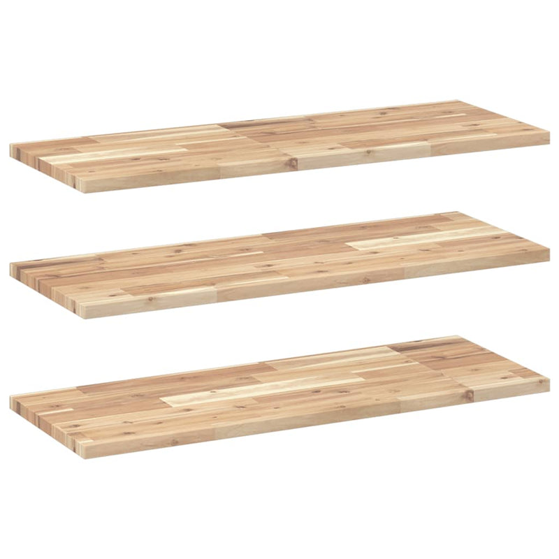 vidaXL 3 db kezeletlen tömör akácfa függőpolc 100 x 30 x 2 cm