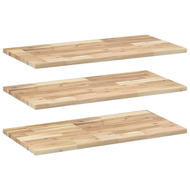 vidaXL 3 db kezeletlen tömör akácfa függőpolc 100 x 40 x 2 cm