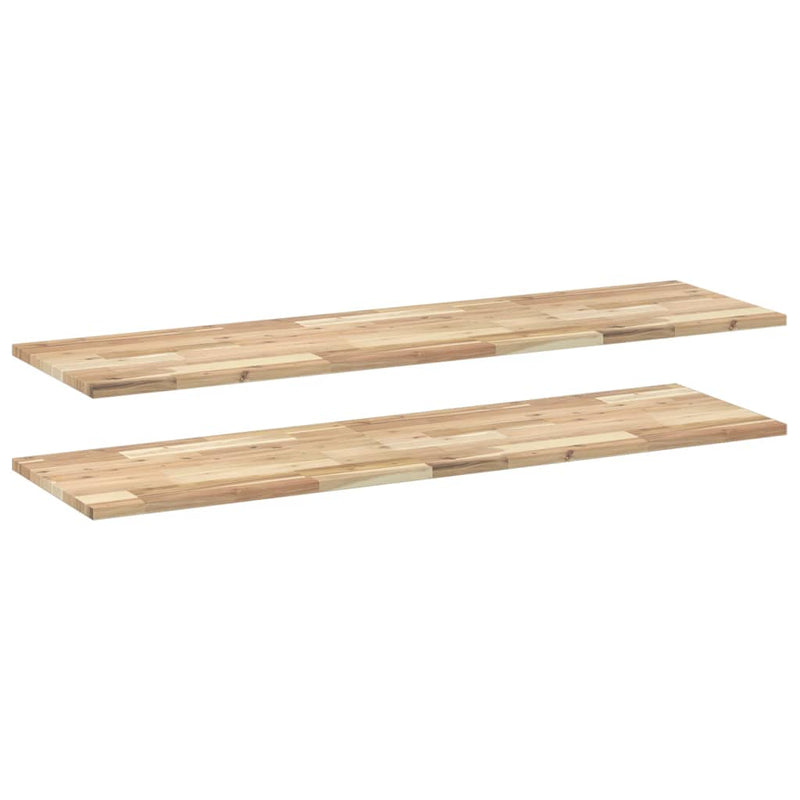 vidaXL 2 db kezeletlen tömör akácfa függőpolc 120 x 40 x 2 cm