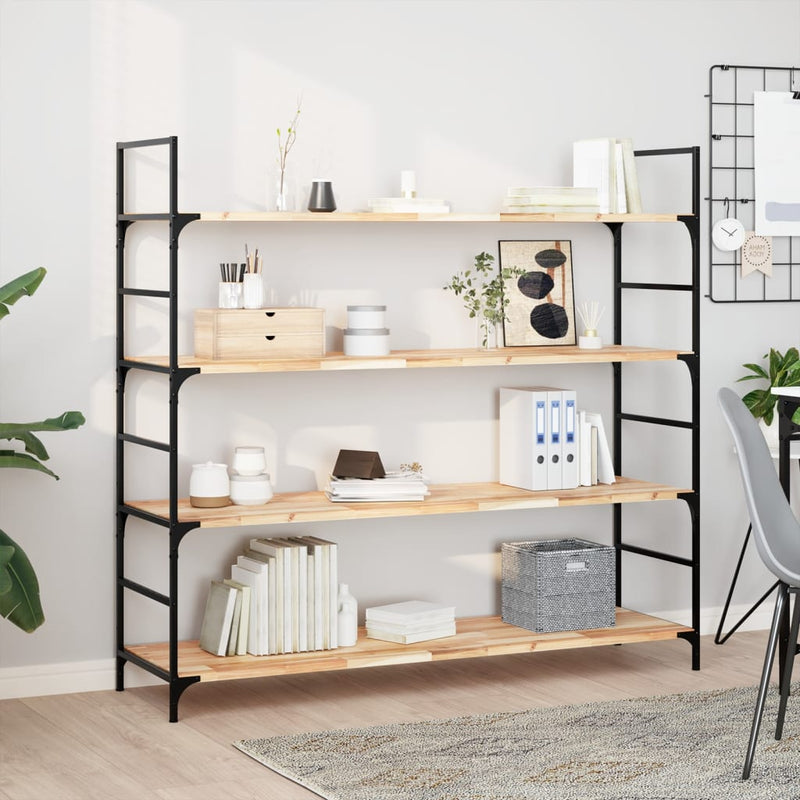 vidaXL 4 db kezeletlen tömör akácfa függőpolc 120 x 40 x 2 cm
