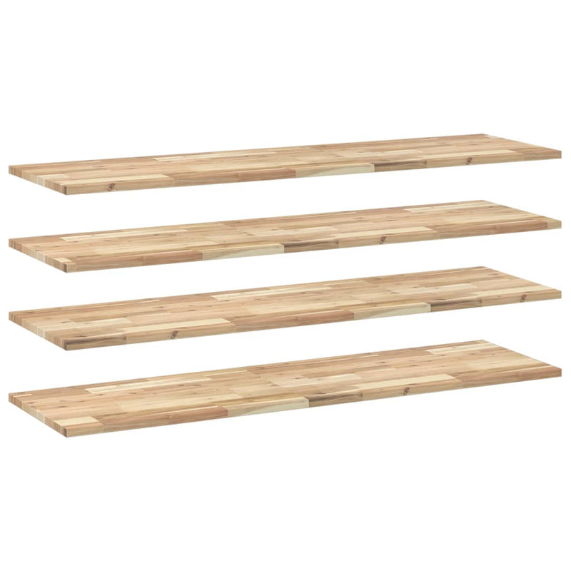 vidaXL 4 db kezeletlen tömör akácfa függőpolc 140 x 40 x 2 cm
