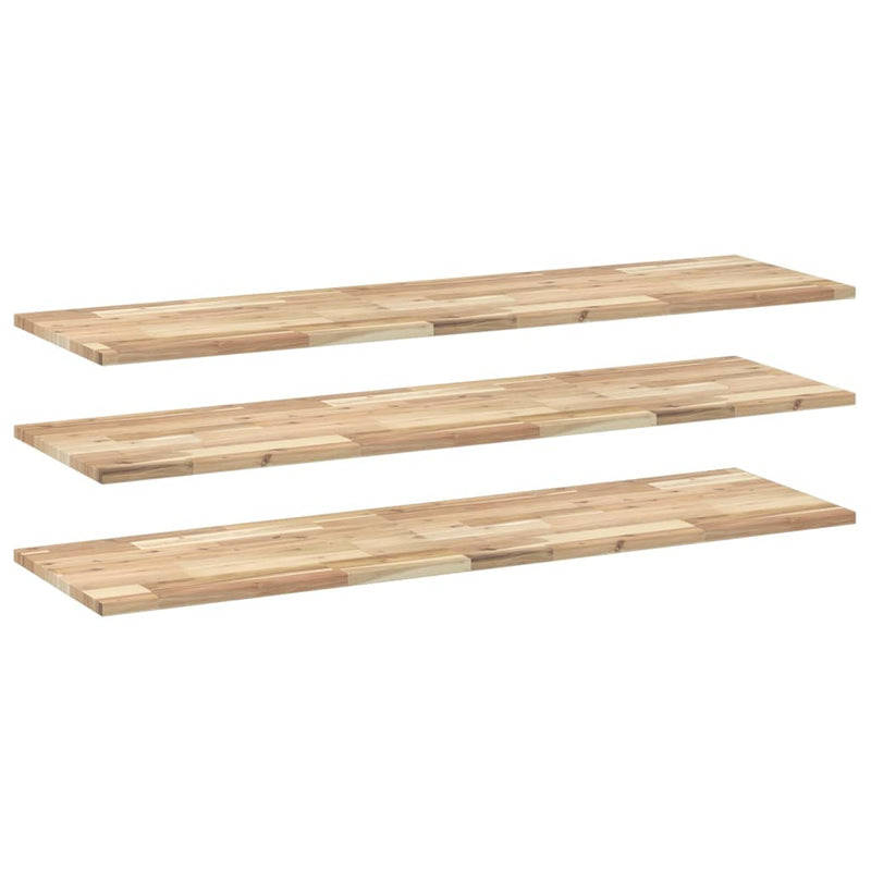 vidaXL 3 db kezeletlen tömör akácfa függőpolc 160 x 40 x 2 cm