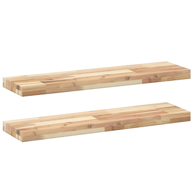 vidaXL 2 db kezeletlen tömör akácfa függőpolc 100 x 20 x 4 cm