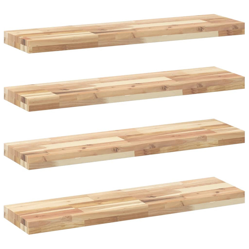 vidaXL 4 db kezeletlen tömör akácfa függőpolc 100 x 20 x 4 cm