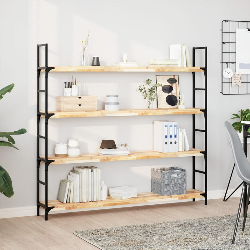 vidaXL 4 db kezeletlen tömör akácfa függőpolc 120 x 20 x 4 cm