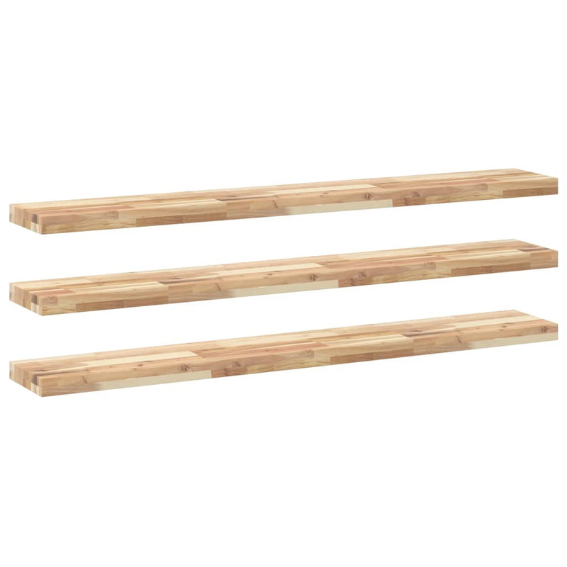 vidaXL 3 db kezeletlen tömör akácfa függőpolc 160 x 20 x 4 cm