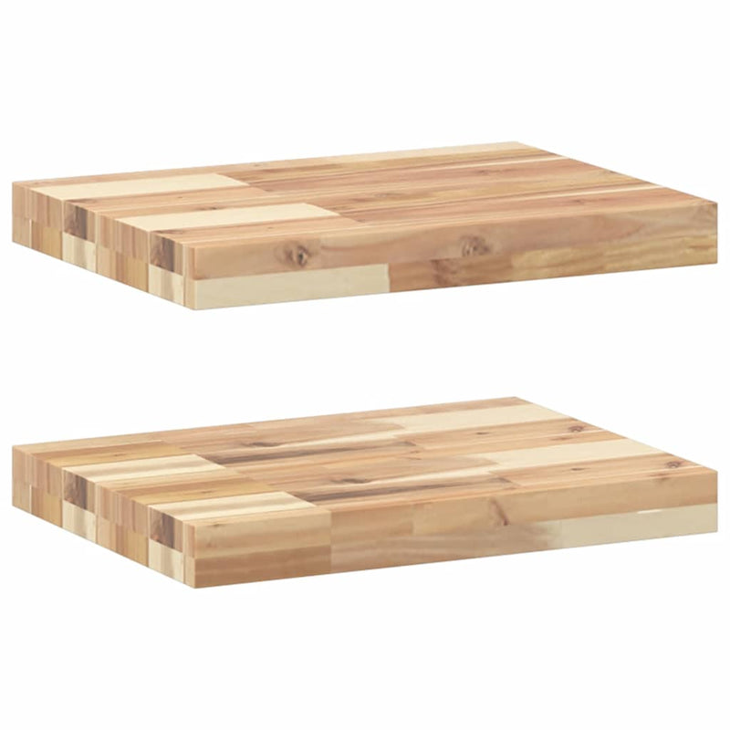 vidaXL 2 db kezeletlen tömör akácfa függőpolc 40 x 30 x 4 cm