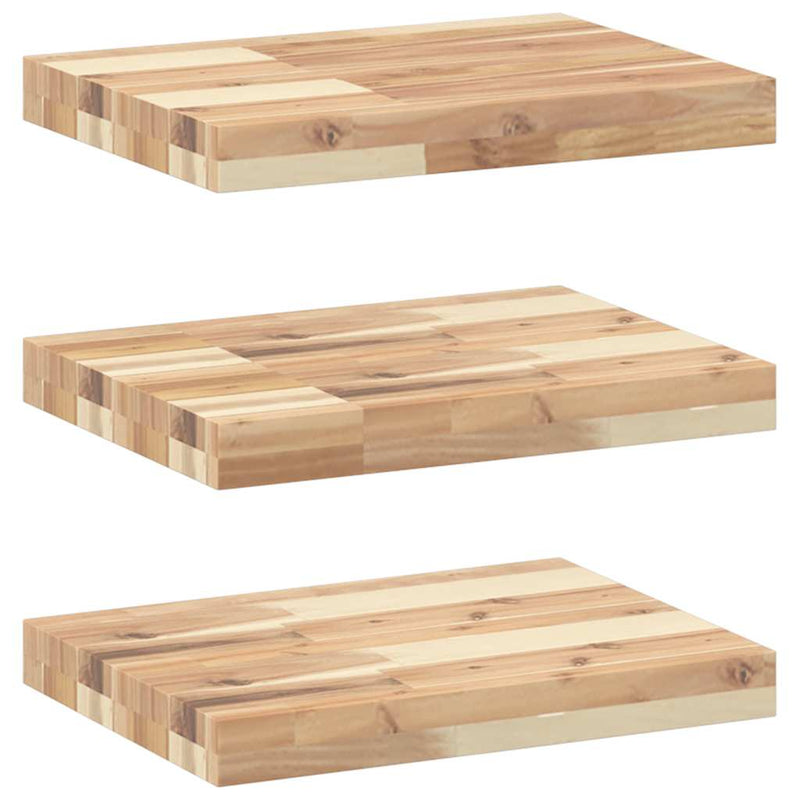 vidaXL 3 db kezeletlen tömör akácfa függőpolc 40 x 30 x 4 cm