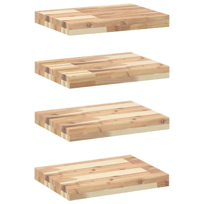 vidaXL 4 db kezeletlen tömör akácfa függőpolc 40 x 30 x 4 cm