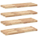 vidaXL 4 db kezeletlen tömör akácfa függőpolc 80 x 30 x 4 cm