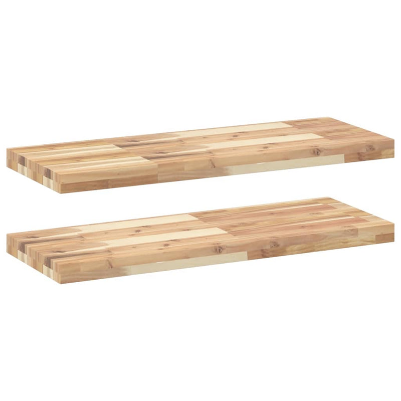 vidaXL 2 db kezeletlen tömör akácfa függőpolc 100 x 30 x 4 cm
