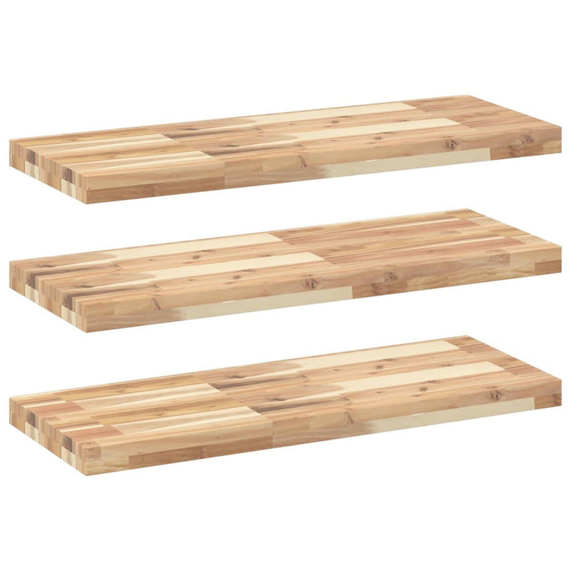 vidaXL 3 db kezeletlen tömör akácfa függőpolc 100 x 30 x 4 cm