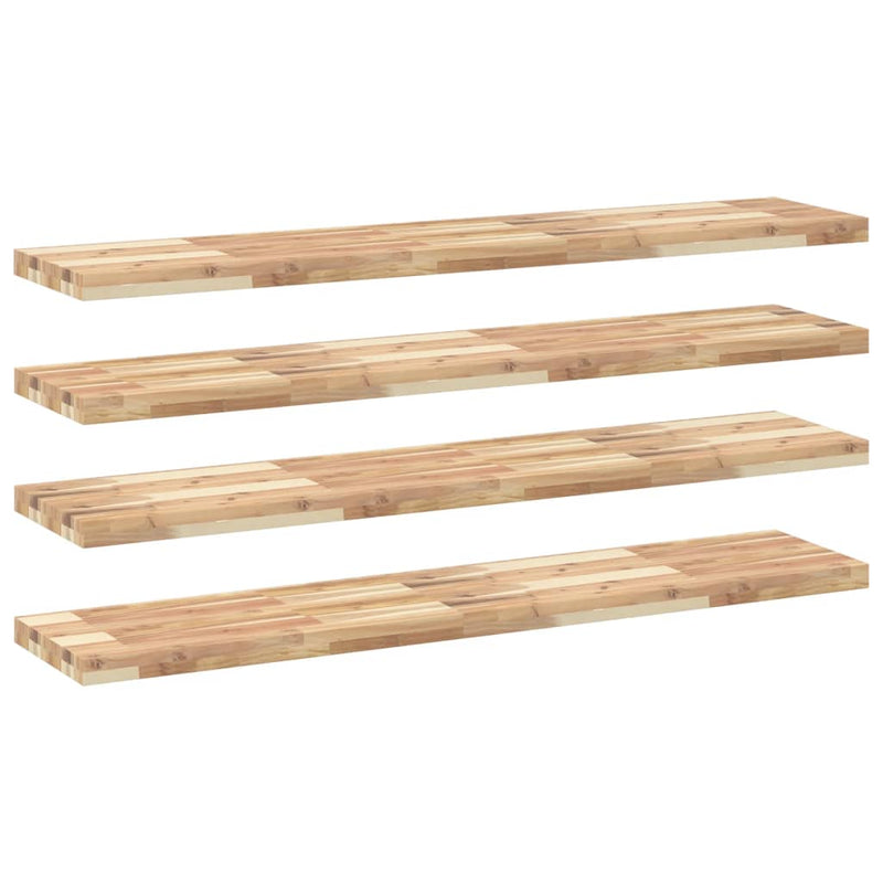 vidaXL 4 db kezeletlen tömör akácfa függőpolc 120 x 30 x 4 cm