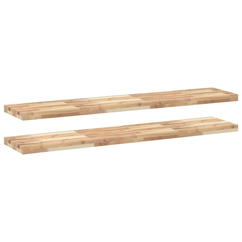 vidaXL 2 db kezeletlen tömör akácfa függőpolc 160 x 30 x 4 cm