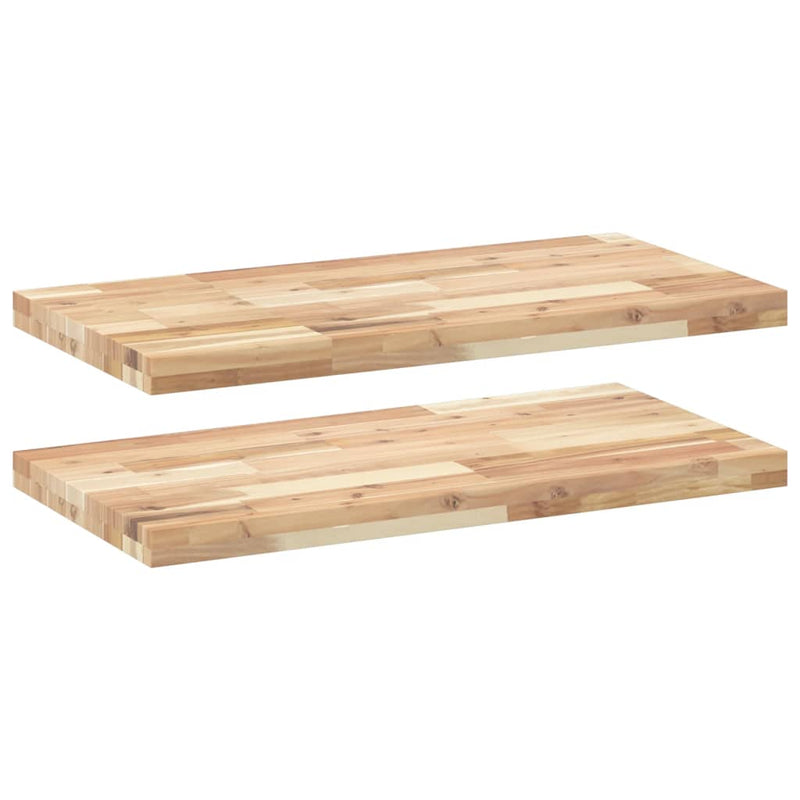 vidaXL 2 db kezeletlen tömör akácfa függőpolc 100 x 40 x 4 cm