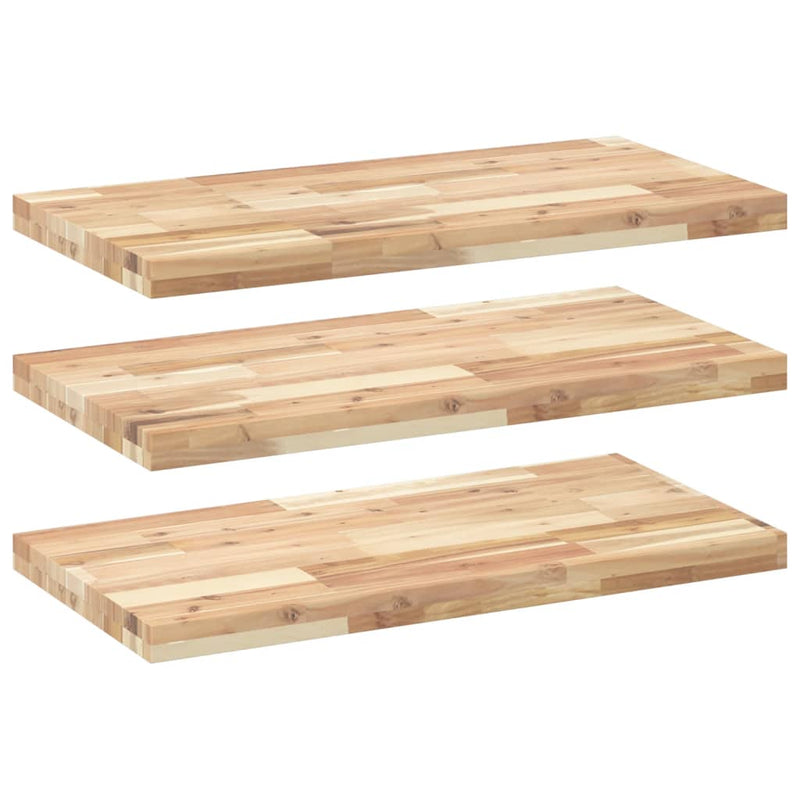 vidaXL 3 db kezeletlen tömör akácfa függőpolc 100 x 40 x 4 cm