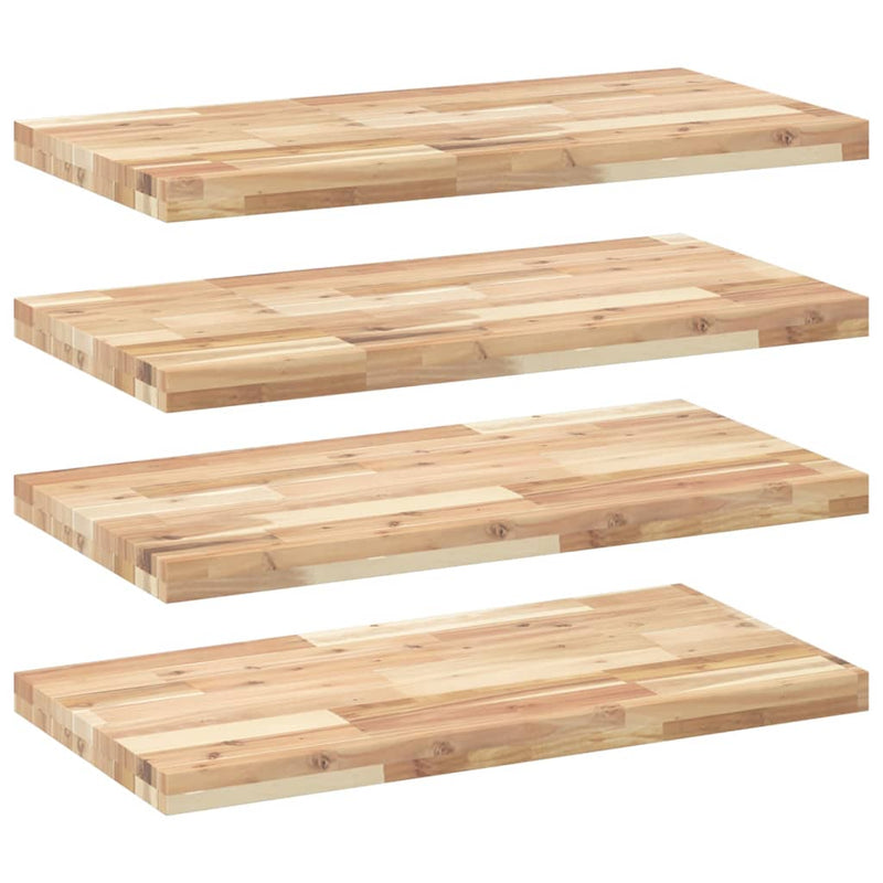 vidaXL 4 db kezeletlen tömör akácfa függőpolc 100 x 40 x 4 cm