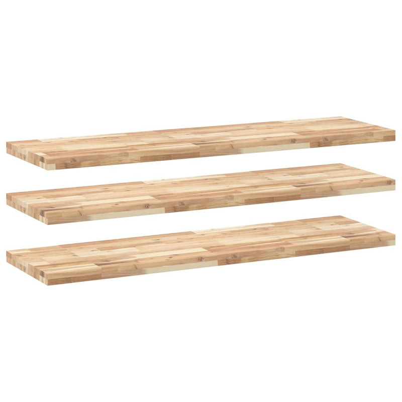 vidaXL 3 db kezeletlen tömör akácfa függőpolc 120 x 40 x 4 cm