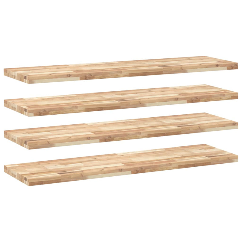 vidaXL 4 db kezeletlen tömör akácfa függőpolc 120 x 40 x 4 cm