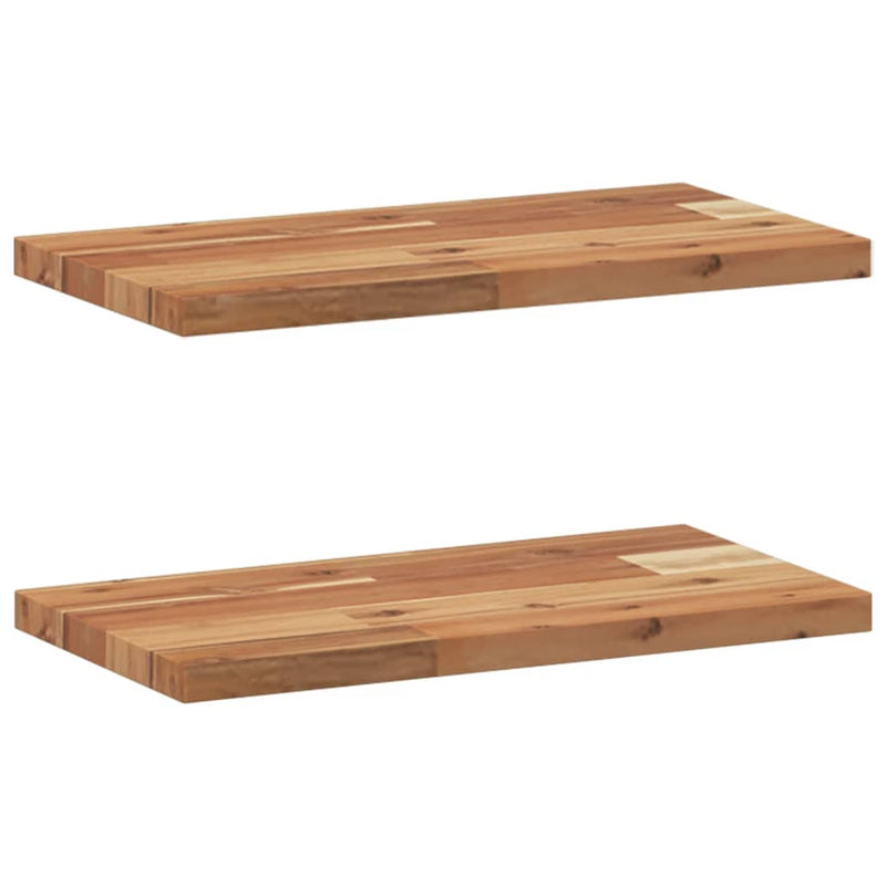 vidaXL 2 db olajbevonatú tömör akácfa függőpolc 40 x 20 x 2 cm