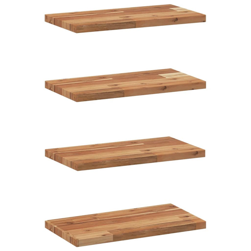 vidaXL 4 db olajbevonatú tömör akácfa függőpolc 60 x 20 x 2 cm